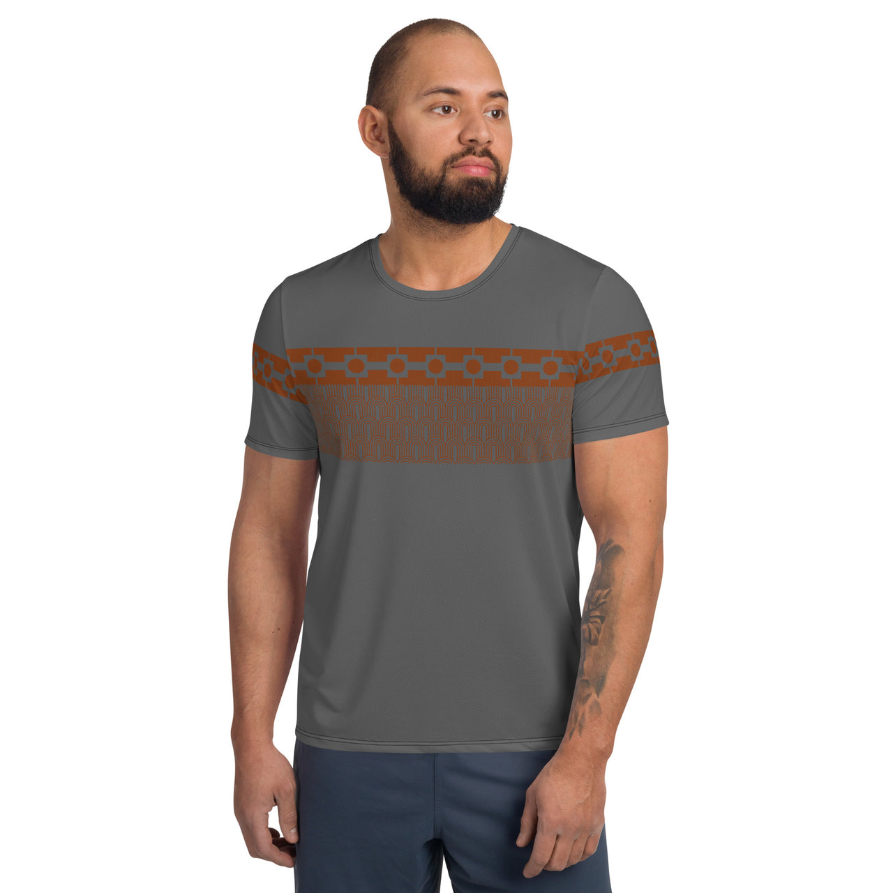 T-Shirt sport Homme - Square Maron/Gris