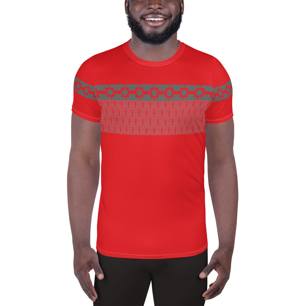 T-Shirt sport Homme - Square Gris/Rouge