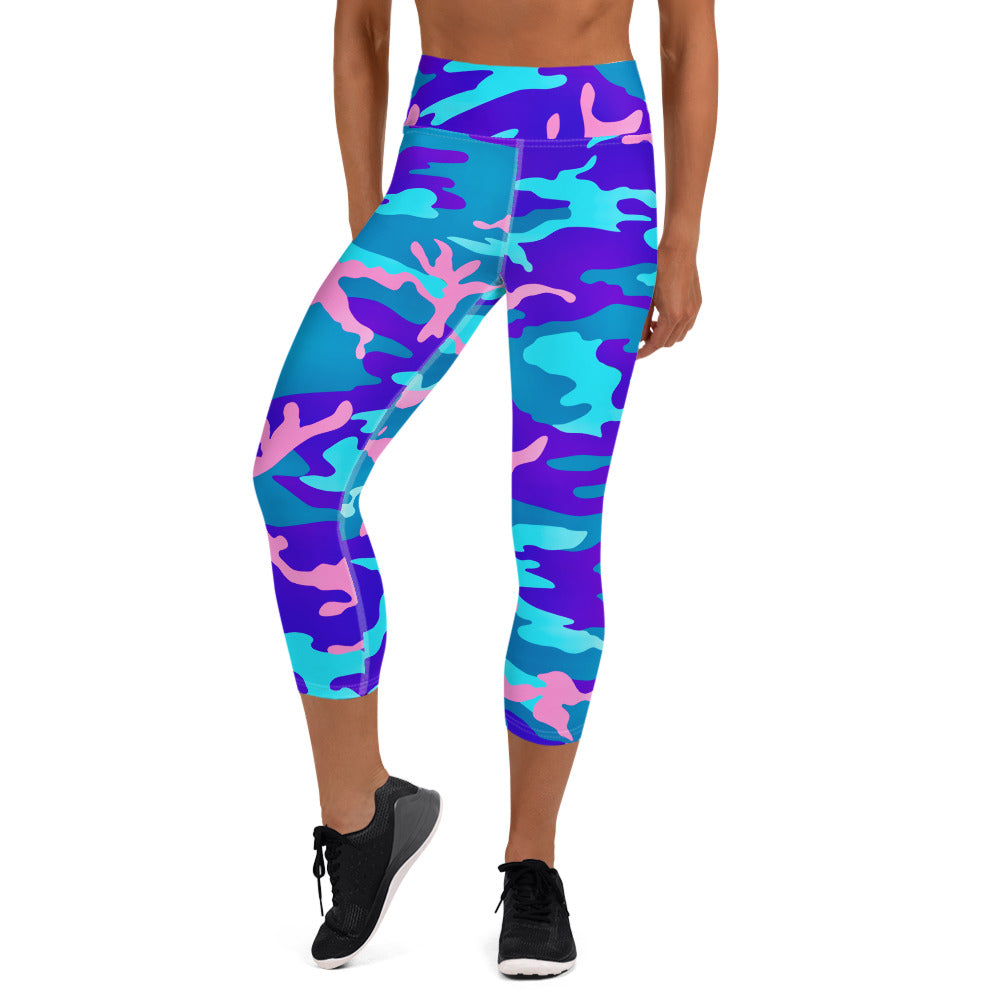 Legging Yoga court - Army Blue